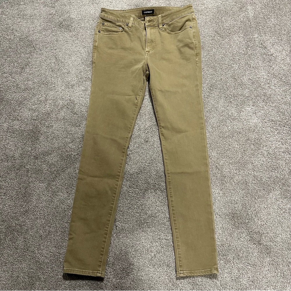 Mens Khaki Extreme Skinny Jeans